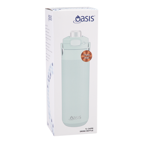 Ceramic Lined Stainless Steel Triple Wall Insulated 'Capri' Drink Bottle W/ Quick Release Lid 1l