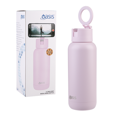 Mag-Grip Ceramic Lined Stainless Steel Triple Wall Insulated 'Moda' Drink Bottle 1l
