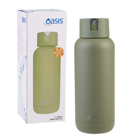Ceramic Lined Stainless Steel Triple Wall Insulated 'Moda' Drink Bottle 1l