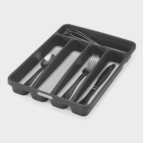Mini 5 Compartment Cutlery Tray 32.4 X 23.2 X 4.8cm - Graphite