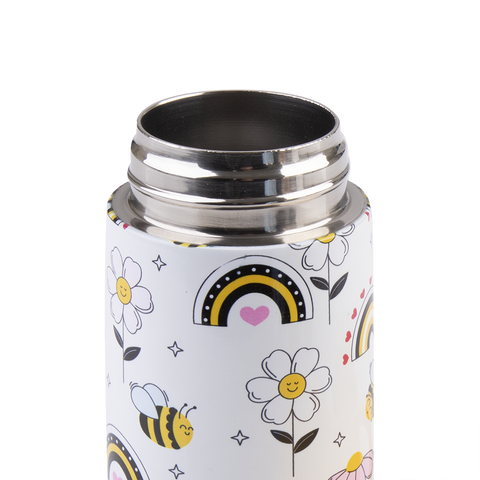 Stainless Steel Double Wall Insulated Kid's Drink Bottle W/ Sipper Straw 400ml