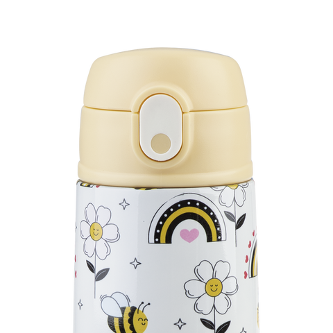 Stainless Steel Double Wall Insulated Kid's Drink Bottle W/ Sipper Straw 400ml