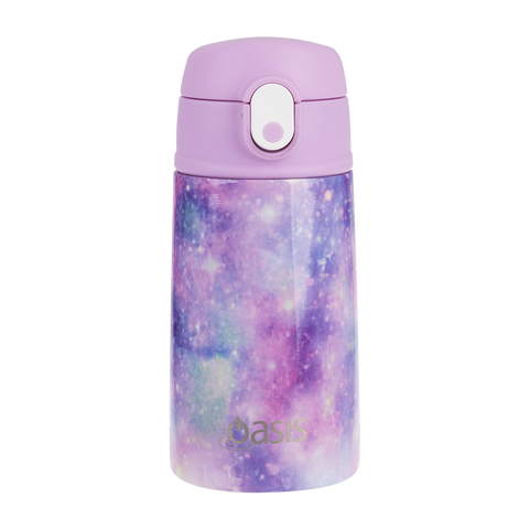 Stainless Steel Double Wall Insulated Kid's Drink Bottle W/ Sipper Straw 400ml