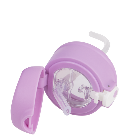 Stainless Steel Double Wall Insulated Kid's Drink Bottle W/ Sipper Straw 400ml