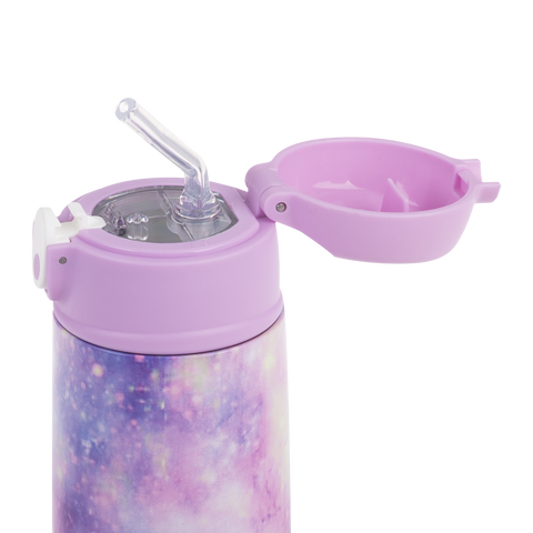 Stainless Steel Double Wall Insulated Kid's Drink Bottle W/ Sipper Straw 400ml