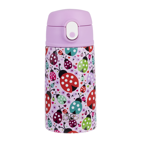 Stainless Steel Double Wall Insulated Kid's Drink Bottle W/ Sipper Straw 400ml