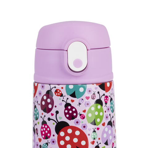 Stainless Steel Double Wall Insulated Kid's Drink Bottle W/ Sipper Straw 400ml