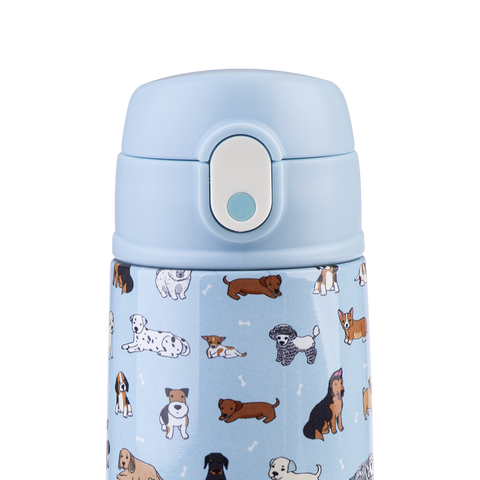 Stainless Steel Double Wall Insulated Kid's Drink Bottle W/ Sipper Straw 400ml