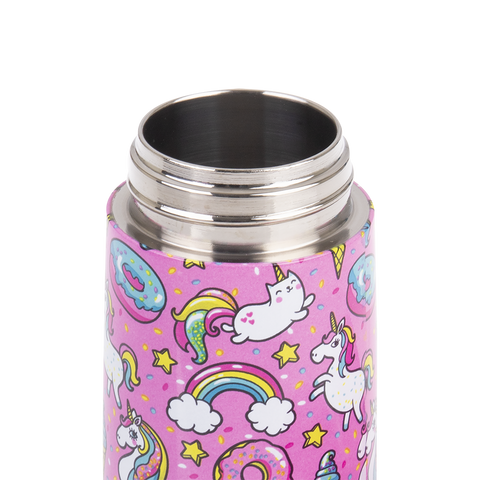 Stainless Steel Double Wall Insulated Kid's Drink Bottle W/ Sipper Straw 400ml
