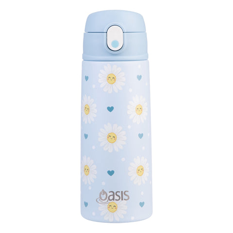 Stainless Steel Double Wall Insulated Kid's Drink Bottle with Sipper Straw 550ml
