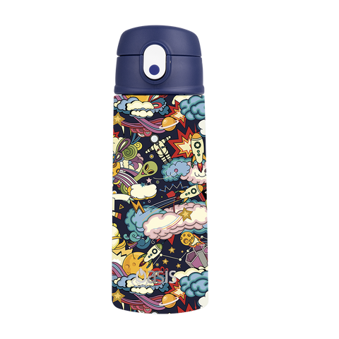 Stainless Steel Double Wall Insulated Kid's Drink Bottle W/ Sipper Straw 550ml