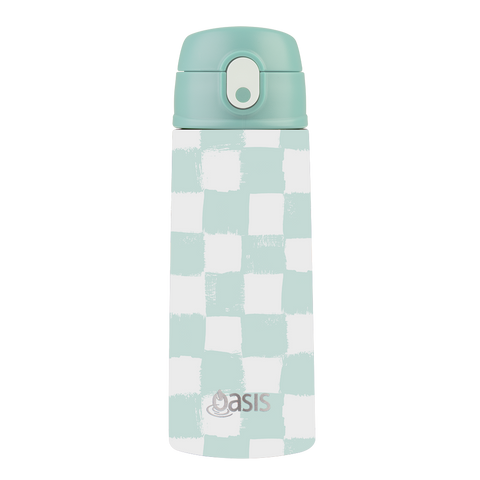 Stainless Steel Double Wall Insulated Kid's Drink Bottle W/ Sipper Straw 550ml