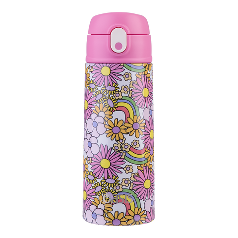 Stainless Steel Double Wall Insulated Kid's Drink Bottle W/ Sipper Straw 550ml