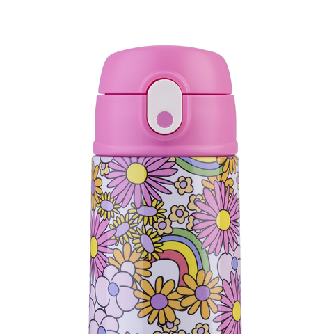 Stainless Steel Double Wall Insulated Kid's Drink Bottle W/ Sipper Straw 550ml
