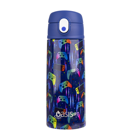 Stainless Steel Double Wall Insulated Kid's Drink Bottle W/ Sipper Straw 550ml