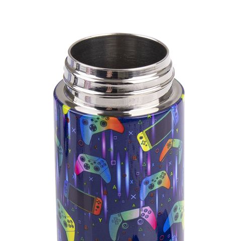 Stainless Steel Double Wall Insulated Kid's Drink Bottle W/ Sipper Straw 550ml