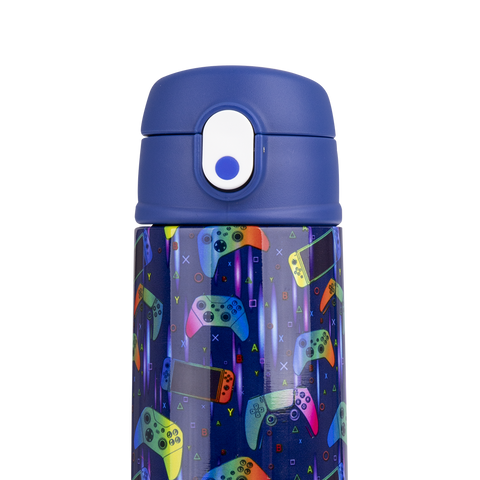 Stainless Steel Double Wall Insulated Kid's Drink Bottle W/ Sipper Straw 550ml