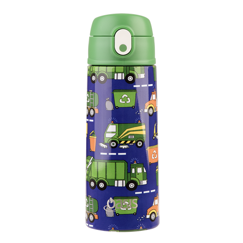 Stainless Steel Double Wall Insulated Kid's Drink Bottle W/ Sipper Straw 550ml