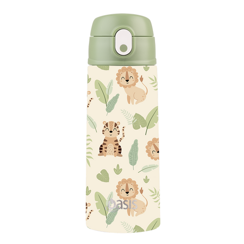 Stainless Steel Double Wall Insulated Kid's Drink Bottle W/ Sipper Straw 550ml