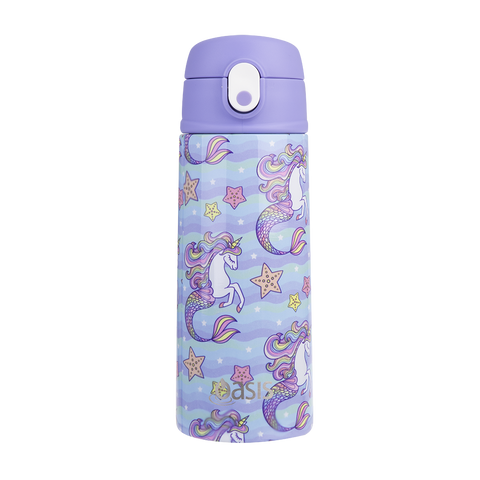 Stainless Steel Double Wall Insulated Kid's Drink Bottle W/ Sipper Straw 550ml