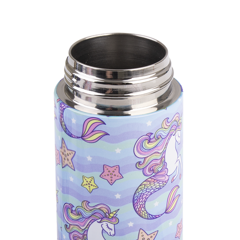 Stainless Steel Double Wall Insulated Kid's Drink Bottle W/ Sipper Straw 550ml