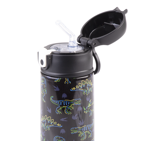 Stainless Steel Double Wall Insulated Kid's Drink Bottle W/ Sipper Straw 550ml