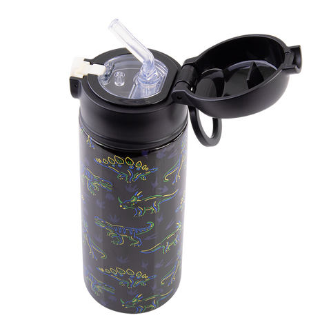 Stainless Steel Double Wall Insulated Kid's Drink Bottle W/ Sipper Straw 550ml
