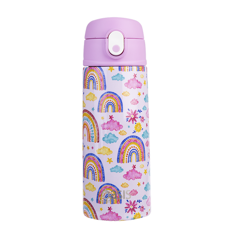 Stainless Steel Double Wall Insulated Kid's Drink Bottle W/ Sipper Straw 550ml