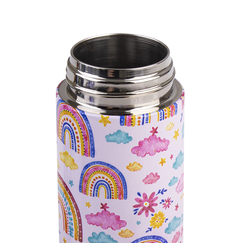Stainless Steel Double Wall Insulated Kid's Drink Bottle W/ Sipper Straw 550ml