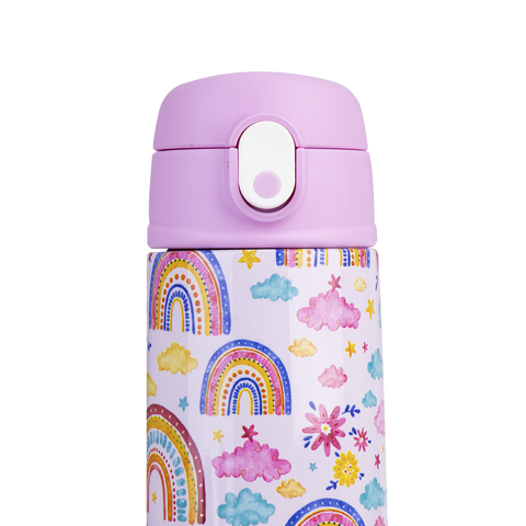 Stainless Steel Double Wall Insulated Kid's Drink Bottle W/ Sipper Straw 550ml