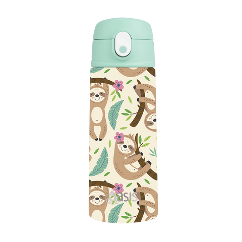 Stainless Steel Double Wall Insulated Kid's Drink Bottle W/ Sipper Straw 550ml