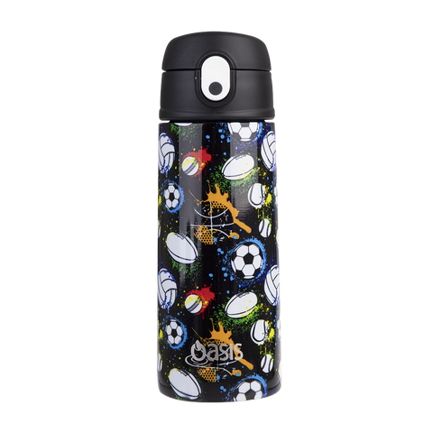 Stainless Steel Double Wall Insulated Kid's Drink Bottle W/ Sipper Straw 550ml