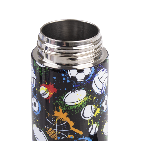 Stainless Steel Double Wall Insulated Kid's Drink Bottle W/ Sipper Straw 550ml