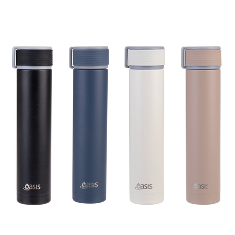 "Skinny Mini" Stainless Steel Double Wall Insulated Drink Bottle with Powdercoat 240ml