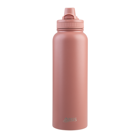 Stainless Steel Double Wall Insulated 'Challenger' Sports Bottle W/ Quick Release Cap 1.1l