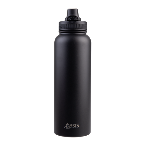 Stainless Steel Double Wall Insulated 'Challenger' Sports Bottle W/ Quick Release Cap 1.1l