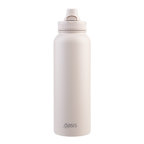Stainless Steel Double Wall Insulated 'Challenger' Sports Bottle with Quick Release Cap 1.1L