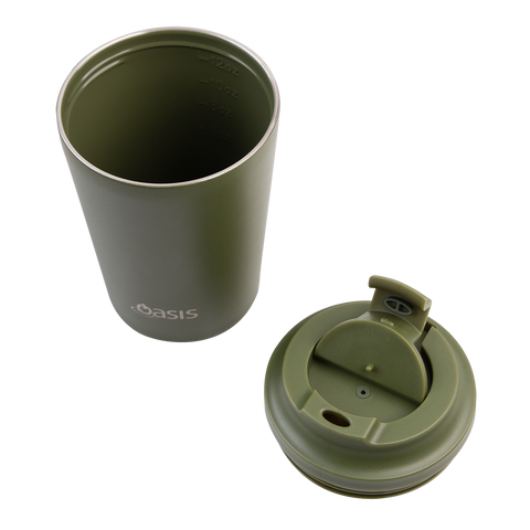 Ceramic Lined Stainless Steel Double Wall Insulated Coffee Cup 360ml