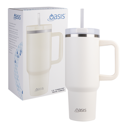 Stainless Steel Double Wall Insulated 'Commuter' Travel Tumbler 1.2l