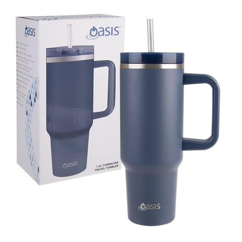Stainless Steel Double Wall Insulated 'Commuter' Travel Tumbler 1.2l