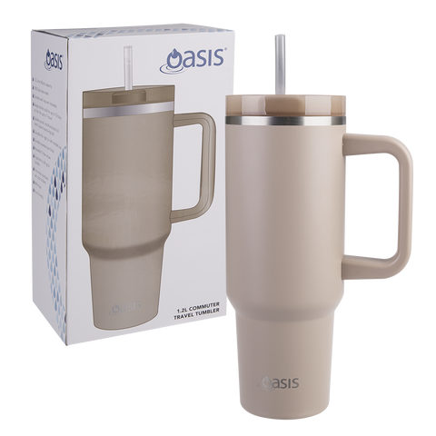 Stainless Steel Double Wall Insulated 'Commuter' Travel Tumbler 1.2l