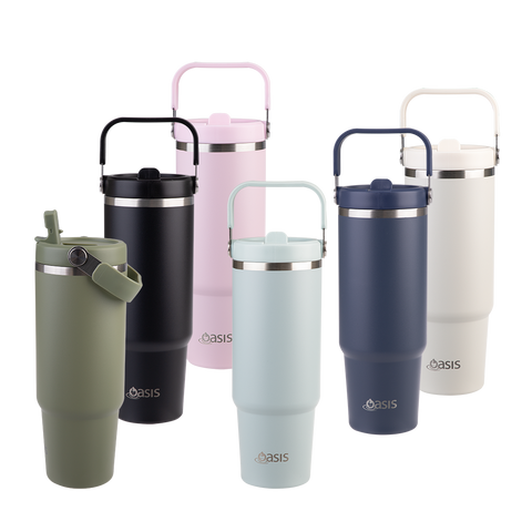 Stainless Steel Double Wall Insulated 'Voyager' Carry Tumbler 900ml