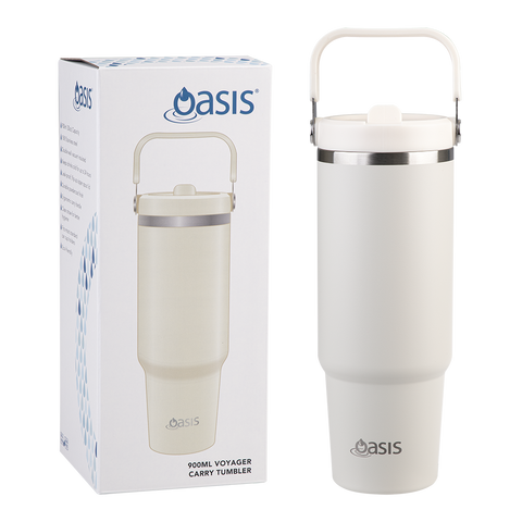 Stainless Steel Double Wall Insulated 'Voyager' Carry Tumbler 900ml