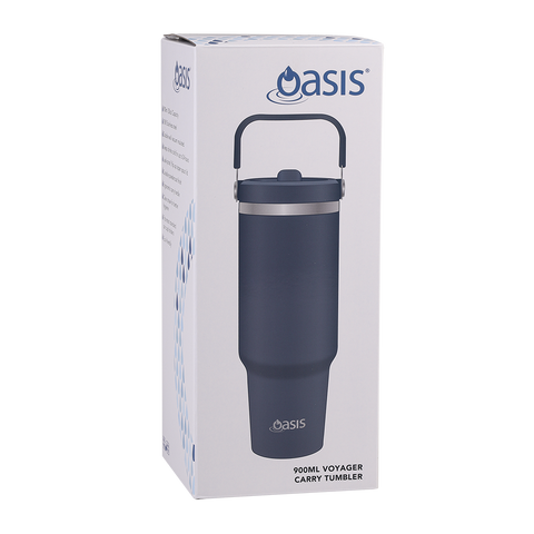 Stainless Steel Double Wall Insulated 'Voyager' Carry Tumbler 900ml