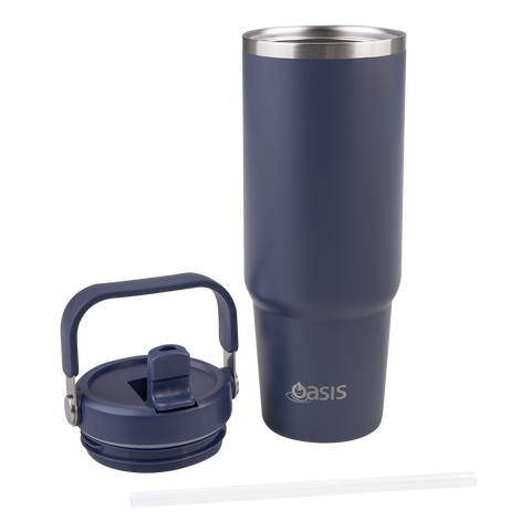 Stainless Steel Double Wall Insulated 'Voyager' Carry Tumbler 900ml