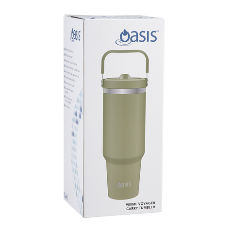 Stainless Steel Double Wall Insulated 'Voyager' Carry Tumbler 900ml