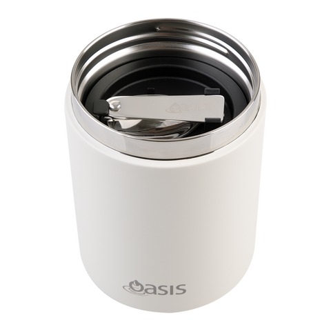 Stainless Steel Double Wall Insulated Food Flask W/ Handle & Spoon 480ml