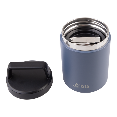Stainless Steel Double Wall Insulated Food Flask W/ Handle & Spoon 480ml