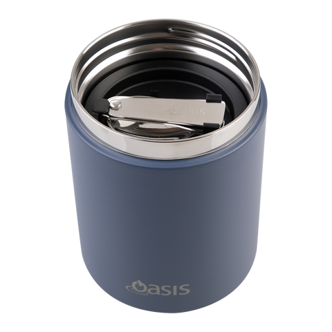 Stainless Steel Double Wall Insulated Food Flask W/ Handle & Spoon 480ml