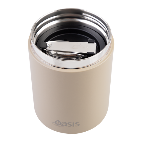Stainless Steel Double Wall Insulated Food Flask W/ Handle & Spoon 480ml